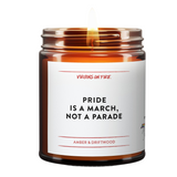 pride is a march not a parade candle