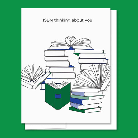ISBN THINKING ABOUT YOU GREETING CARD FOR BOOK LOVERS