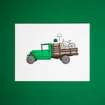 MOVING TRUCK LETTERPRESS GREETING CARD FOR HOMEWARMING HOUSEWARMING