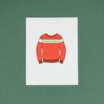 WARM WISHES SWEATER FUNNY LETTERPRESS GREETING CARD